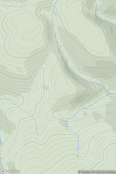 Thumbnail image for Bryn y Fedwen [Aberystwyth to Welshpool] [SN851972] showing contour plot for surrounding peak